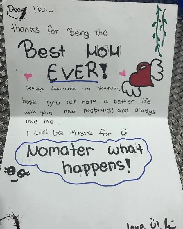 Surat anak Titi Rajo buat bundanya © Instagram.com/titirajobintang