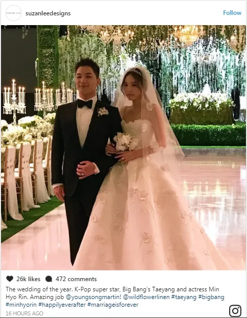 Foto pernikahan Taeyang. cr: instagram.com/susanleedesign