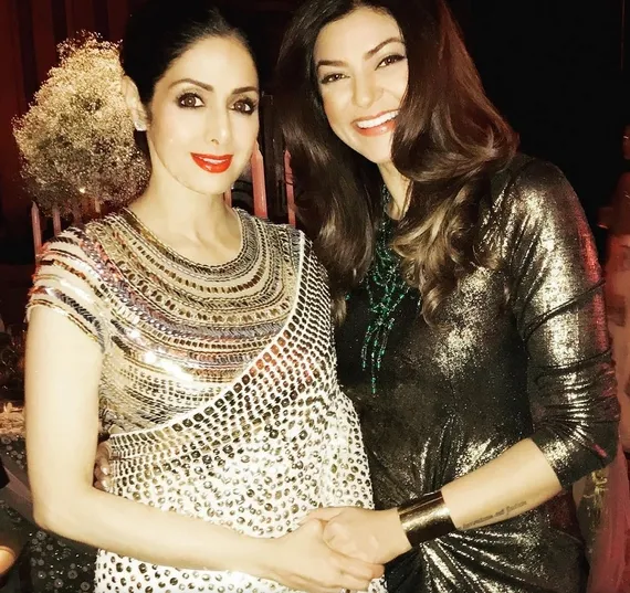 Sushmita Sen bertemu dengan idolanya, Sridevi ©instagram/sushmitasen47