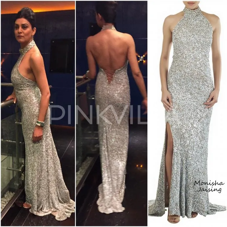 Ini dia gaun dengan bagian punggung terbuka yang dipakai Sushmita © Pinkvilla.com