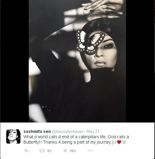 Ini dia foto bertema kupu-kupu ala Sushmita Sen @twitter.com/thesushmitasen