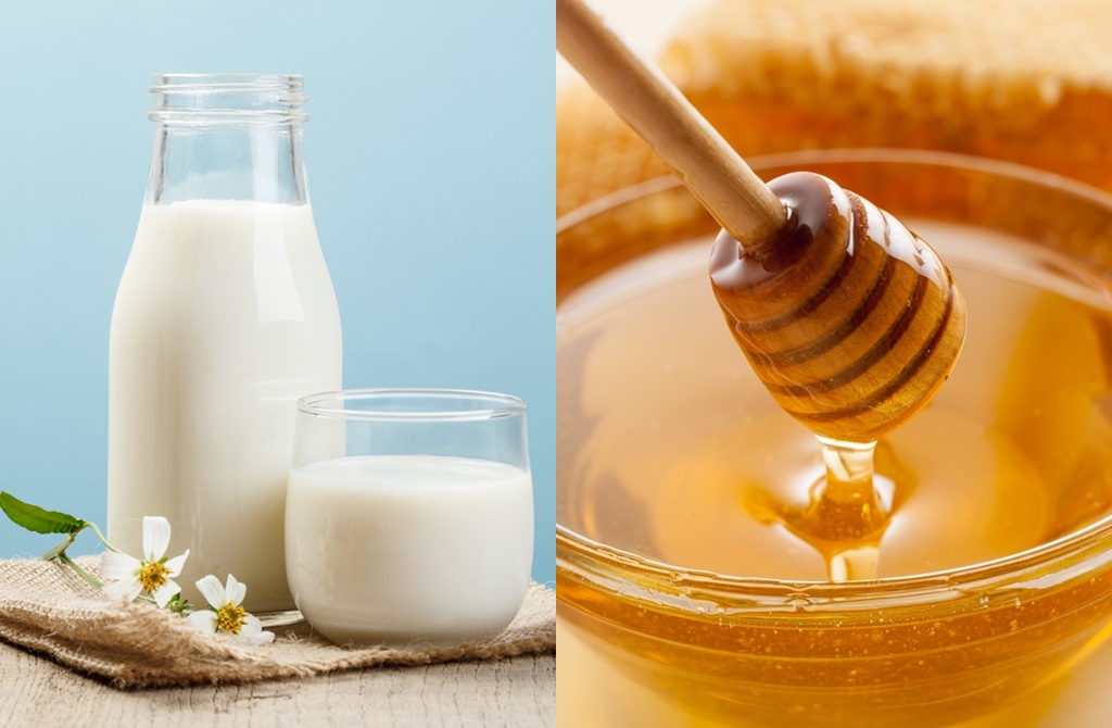 Ilustrasi susu dan madu (credit: Shutterstock)
