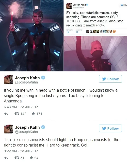 Tweet Joseph Kahn soal kemarahannya dituduh lakukan plagiat di Twitter. ©credit as tagged