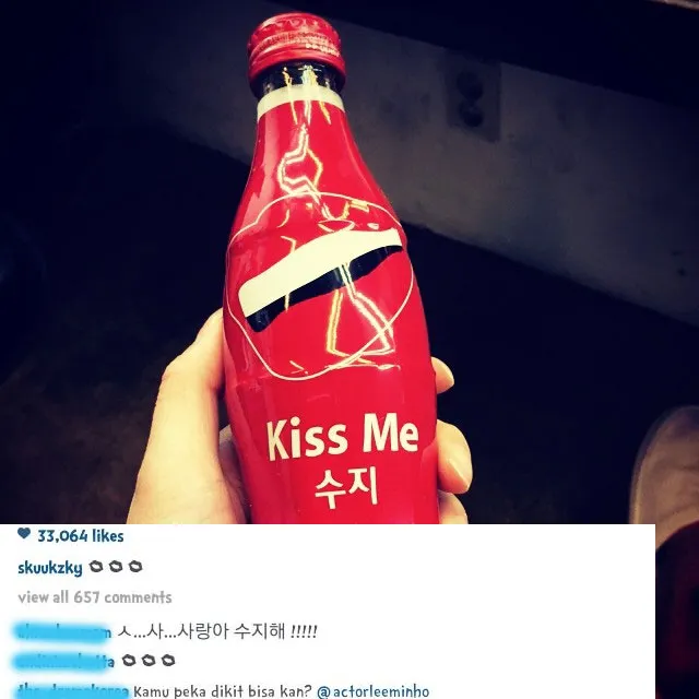 Suzy yang memposting foto bertuliskan 'Kiss Me' via Instagram, apakah kode untuk Lee Min Ho? ©Instagram/skuukzky