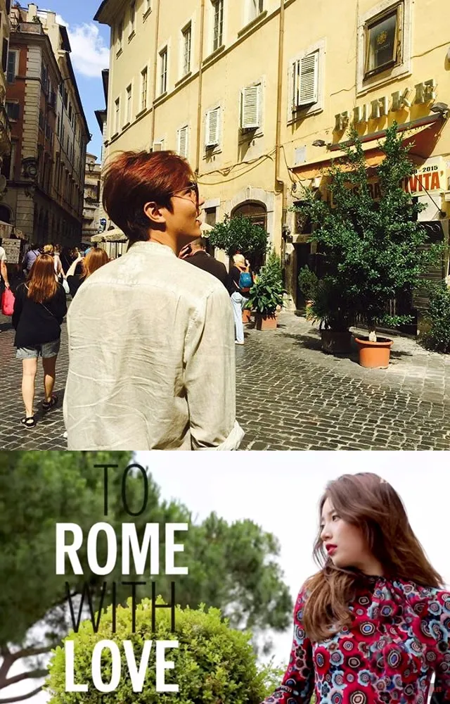 (Atas) Lee Min Ho saat di Roma dan video BTS Suzy pemotretan di kota yang sama. © istimewa