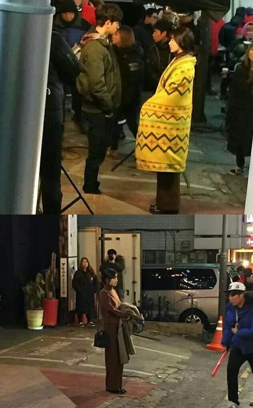 Sosok Suzy Miss A saat syuting drama di jalanan Gangnam, Seoul, Korea. ©kpopherald.com