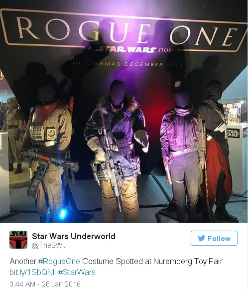Detail kostum dan senjata ROGUE ONE bocor/©twitter.com/theSWU