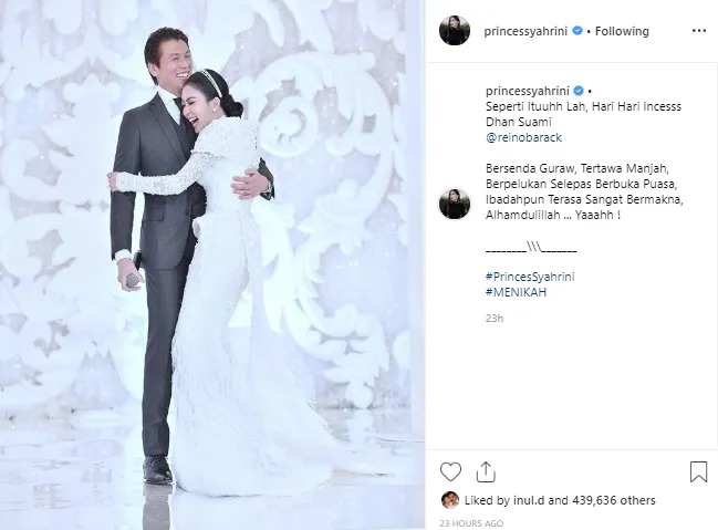 Credit: Rio Motret via instagram.com/princessyahrini