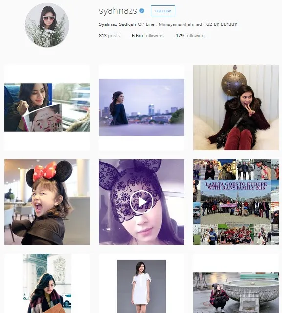 Syahnaz Menghapus Semua Foto Juan © Instagram syahnazs