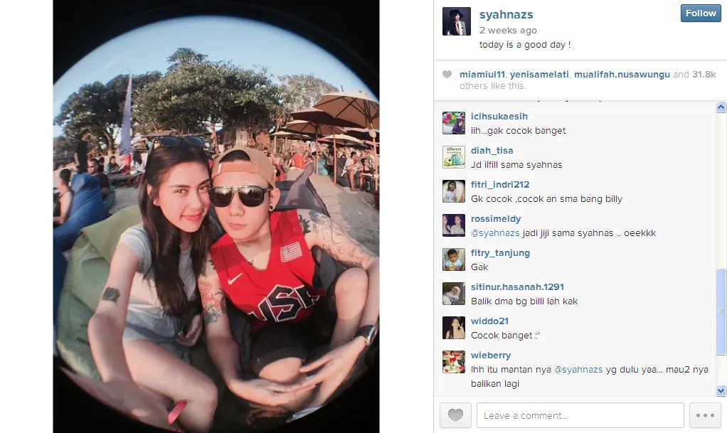 Selfie mesra Syahnaz dan sang mantan, Dhika / © Instagram