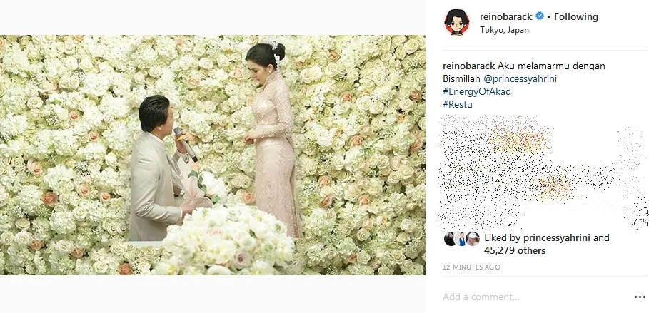 Postingan perdana Reino ©instagram/reinobarack