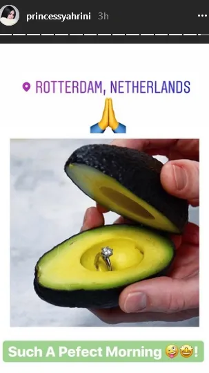 Syahrini dilamar dengan cincin dalam alpukat ini? ©instagram/princessyahrini