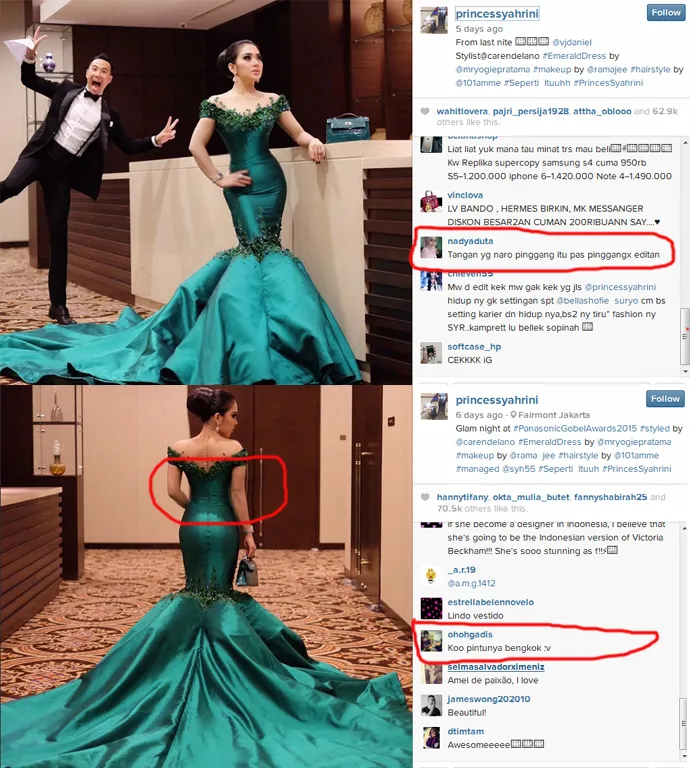 Pinggang ramping Syahrini hanya hasil editan? @instagram/princessyahrini
