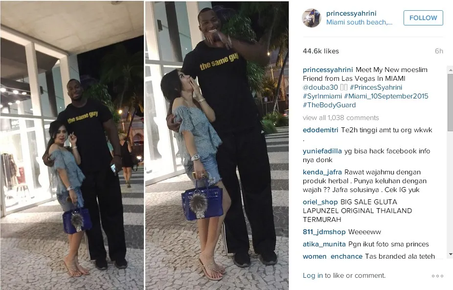 Syahrini mendadak jadi kurcaci di sebelah pria bule ini © instagram.com/princessyahrini