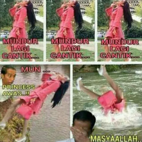 Ketemu Presiden Jokowi dan jatuh ke sungai @ istimewa