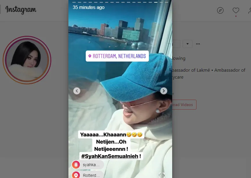 Syahrini memberikan penjelasan soal foto cincin di dalam alpukat yang diambil dari sumber lain. © Instagram/princessyahrini
