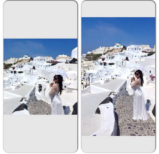Syahrini saat di Santorini @foto: Official Instagram Syahrini