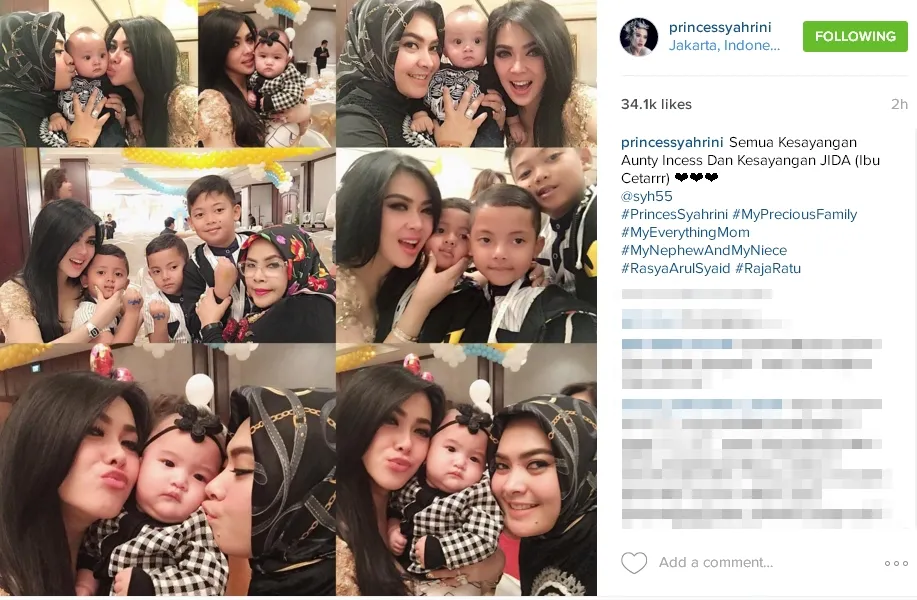 Inilah kumpul cantik ala keluarga sosialita Syahrini. / ©instagram.com/princessyahrini/