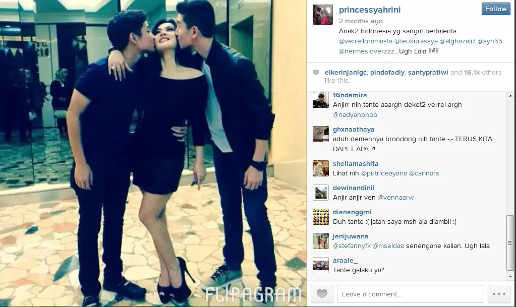 Rassya, Syahrini dan Verrel. @Instagram.com/princesssyahrini