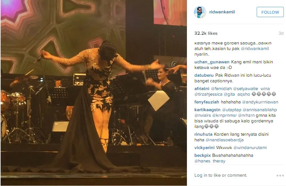 Ridwan Kamil beri komentar lucu untuk Syahrini ©Instagram/ridwankamil