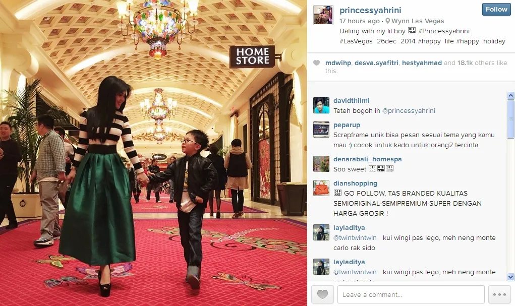 Syahrini gandeng seorang pangeran kecil nan tampan. / Syahrini Official Instagram