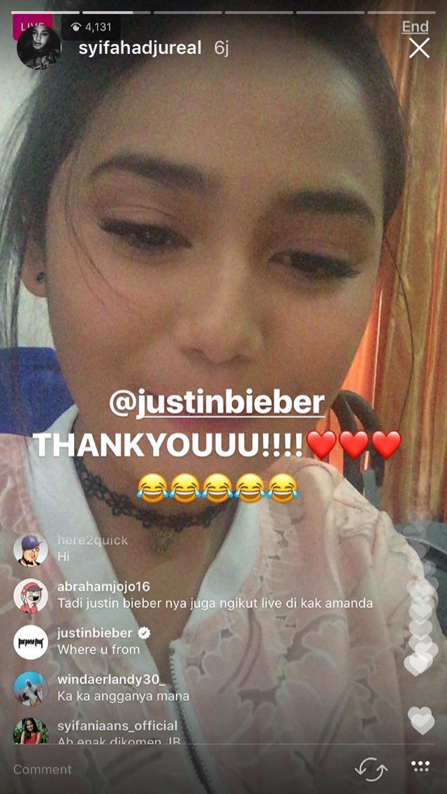 Live di Instagram, Syifa Hadju Dikomentari Justin Bieber - KapanLagi.com