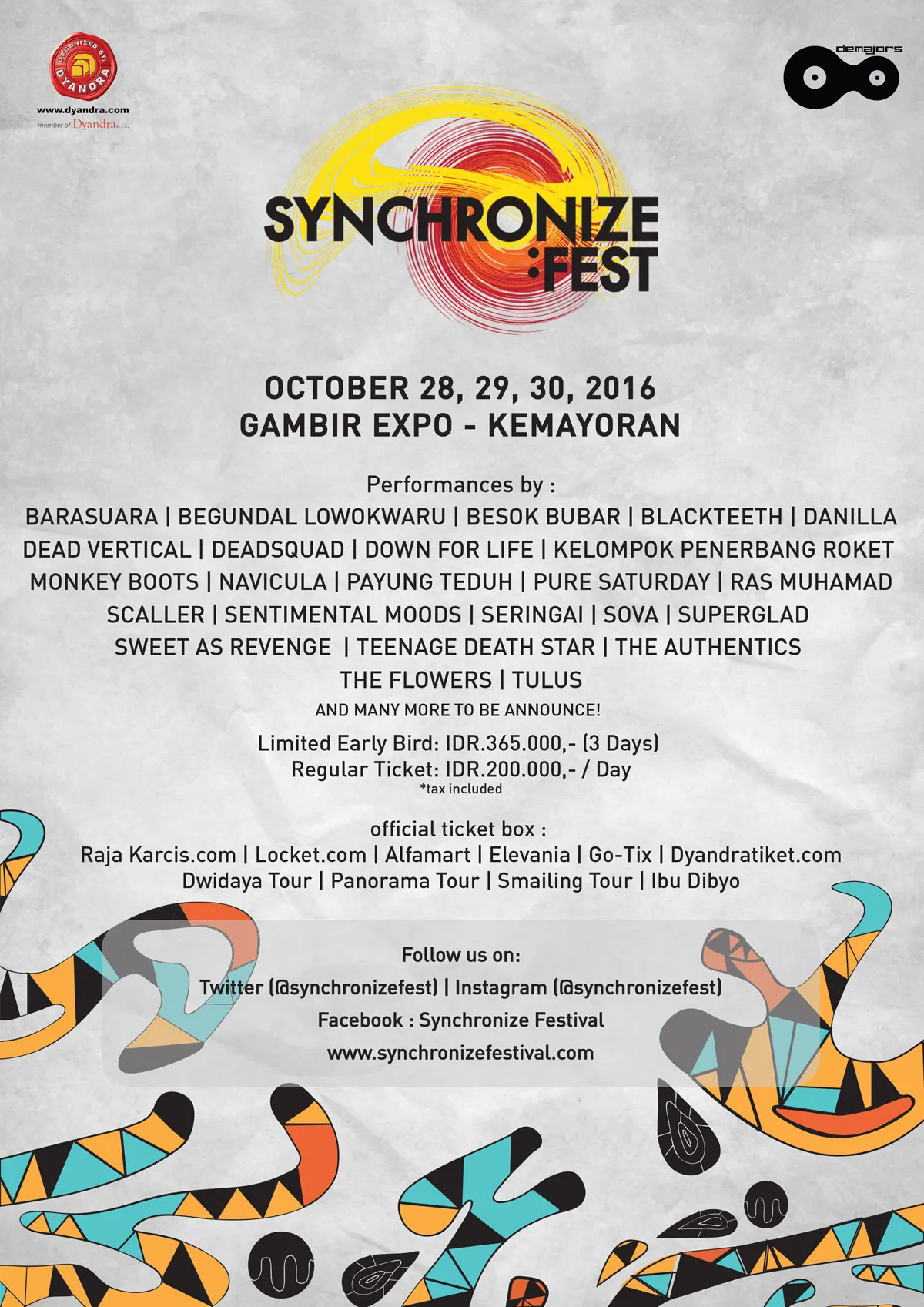 Synchronize Festival 2016 siap hadirkan sederet ragam musik terbaik di setiap masanya © Synchronize Festival