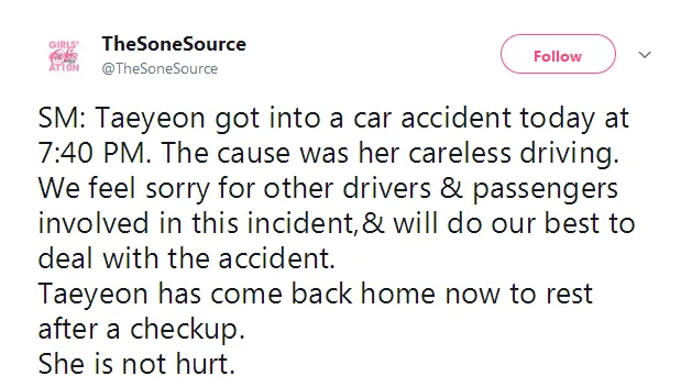 Statement dari pihak SM © Twitter/TheSoneSource
