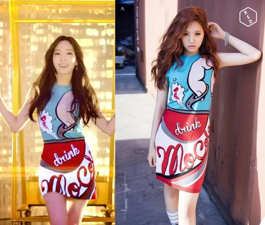 Dress kembar Taeyeon dan Na Eun. ©allkpop.com