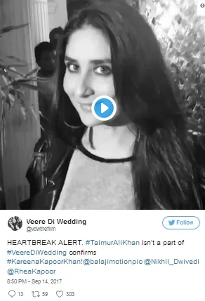 Kareena klarifikasi soal Taimur lewat Twitter ©vdwfilm