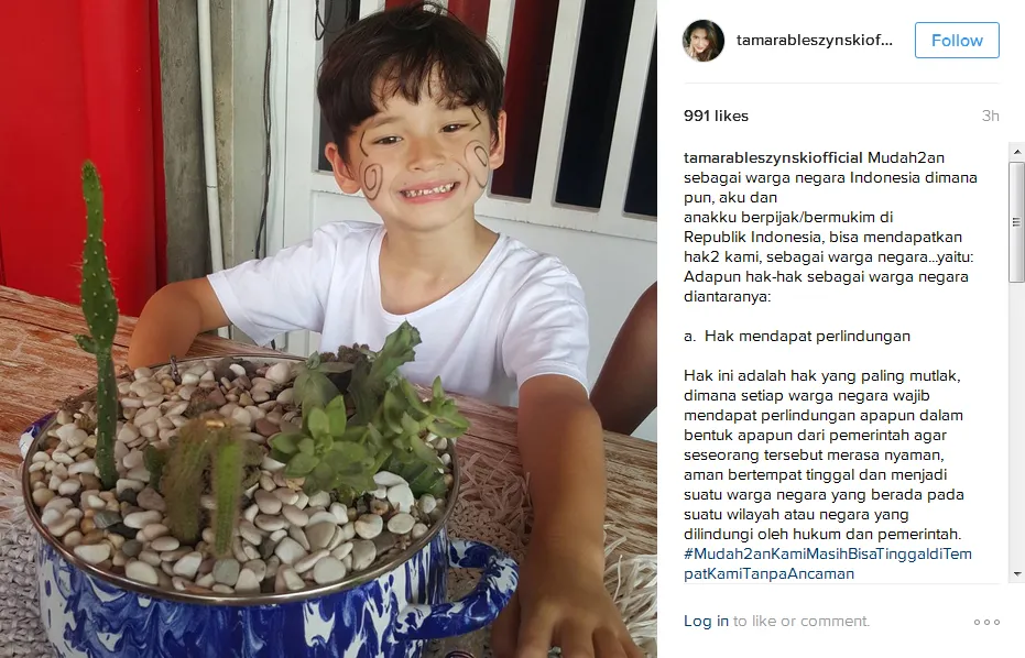 Tamara minta hak perlindungan © Instagram/tamarableszynskiofficial