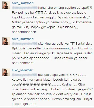 Chef Aiko tampar balik pengguna Instagram yang mengkritik dirinya © Instagram/Chef Aiko