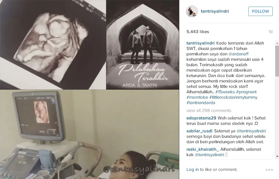 Selamat atas kehamilannya, Tantri! ;)© instagram.com/tantrisyalindri