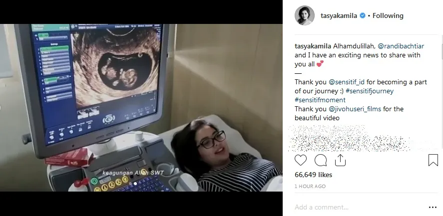 Tasya umumkan kehamilan anak pertama ©instagram/tasyakamila