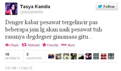Tweet Tasya Kamila
