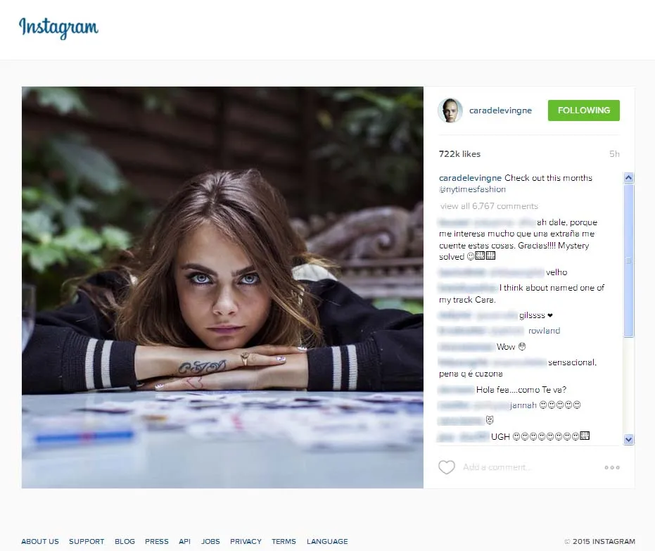 Kamu yang pria, yakin hati kamu kuat menghadapi tatapan indah yang satu ini? ©Instagram.com/caradelevingne/
