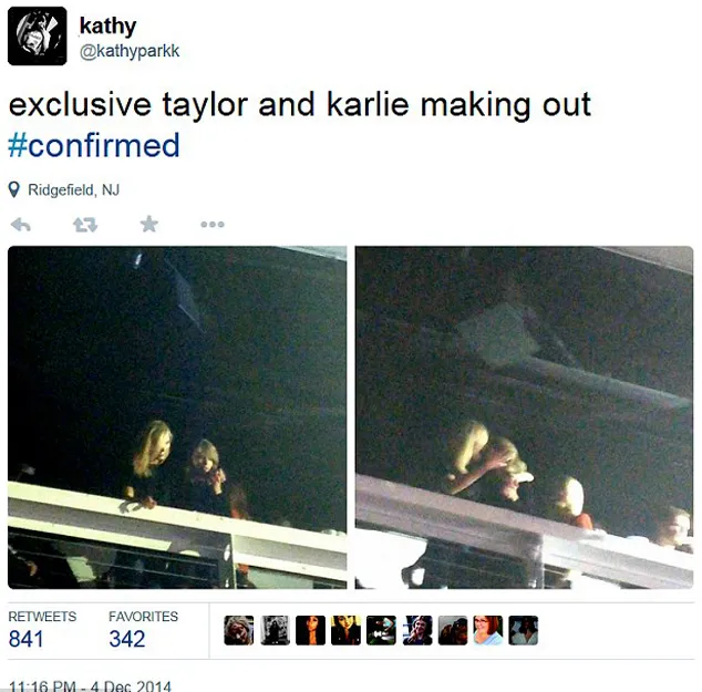 Ketahuan deh! Swift dan Kloss saling berciuman mesra @ twitter.com/kathyparkk