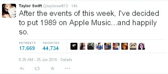 Status Taylor Swift @foto: Official Twitter Taylor Swift