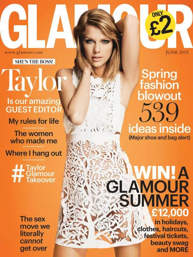 Taylor Swift menghiasi majalah Glamor edisi Juni 2015 © Glamour.com