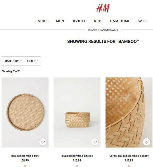 Besek dan tampah yang dujual di H&M. © www2.hm.com/en_gb