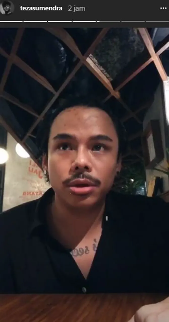 Instastory permintaan maaf dari Teza Sumendra. © Instagram/tezasumendra