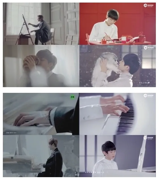 Beberapa adegan yang disebut mirip dalam EXO - Miracles in December (kiri) dan TFBOYS - Young © Soompi