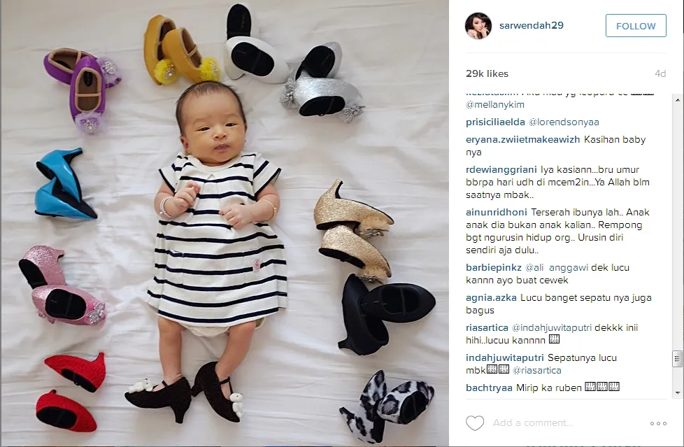 Sepatu ini yang bikin Sarwendah dihujat netizen. @instagram/sarwendah29