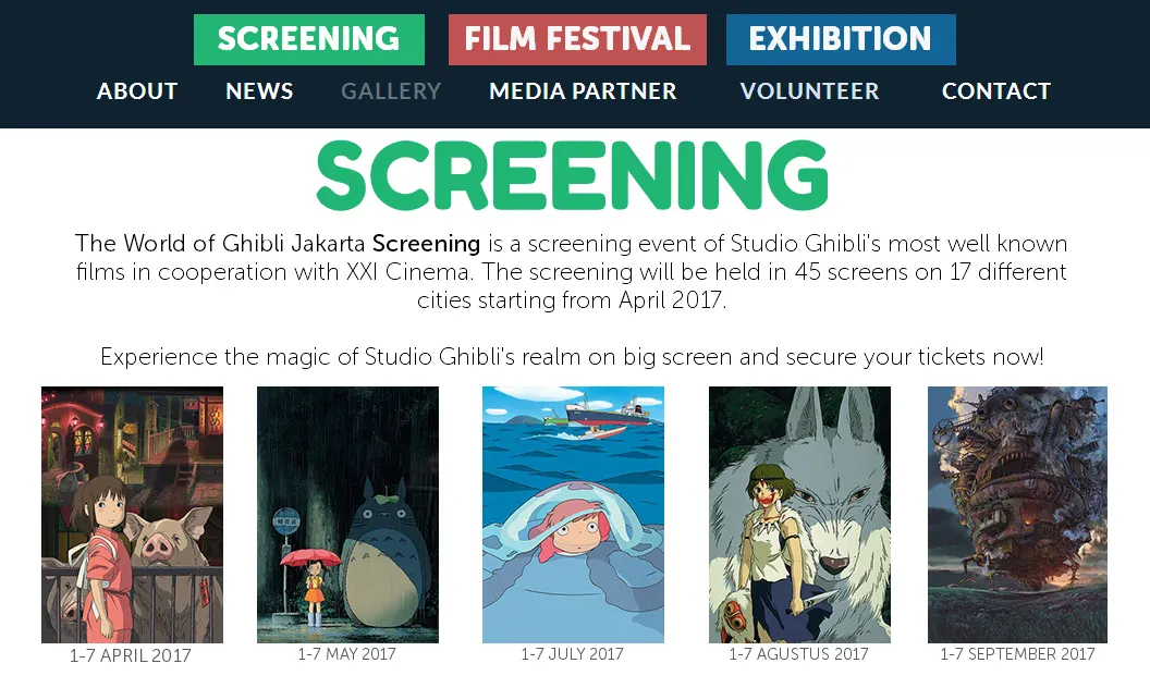 Screening film-film best seller Ghibli di Indonesia © Instagram/theworldofghiblijkt