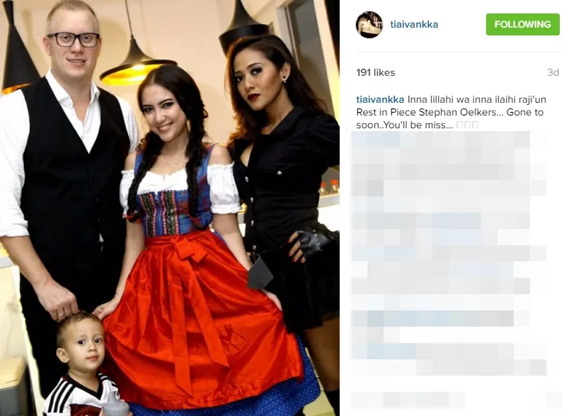 Tia Ivanka turut berduka atas meninggalnya Stephan ©instagram/tiaivankka