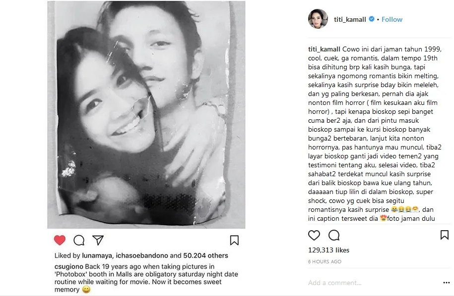 Titi Kamal bercerita tentang Christian yang beri kejutan ultah kepadanya. Credit: via instagram.com/titi_kamall