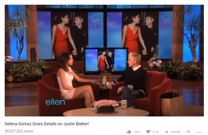 Saat Selena tak dapat lagi berkelit di hadapan Ellen. © Ellen DeGeneres