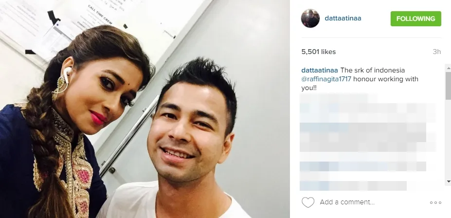 Tina sebut Raffi sebagai SRK-nya Indonesia ©instagram/dattatinaa
