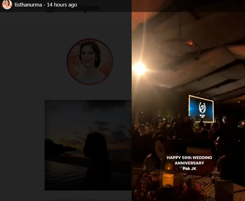 Tistha Nurma hadiri ultah pernikahan Jusuf Kalla ©instagram/tisthanurma