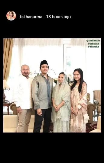 Tistha sudah dekat dengan keluarga Afif Kalla ©instagram/tisthanurma